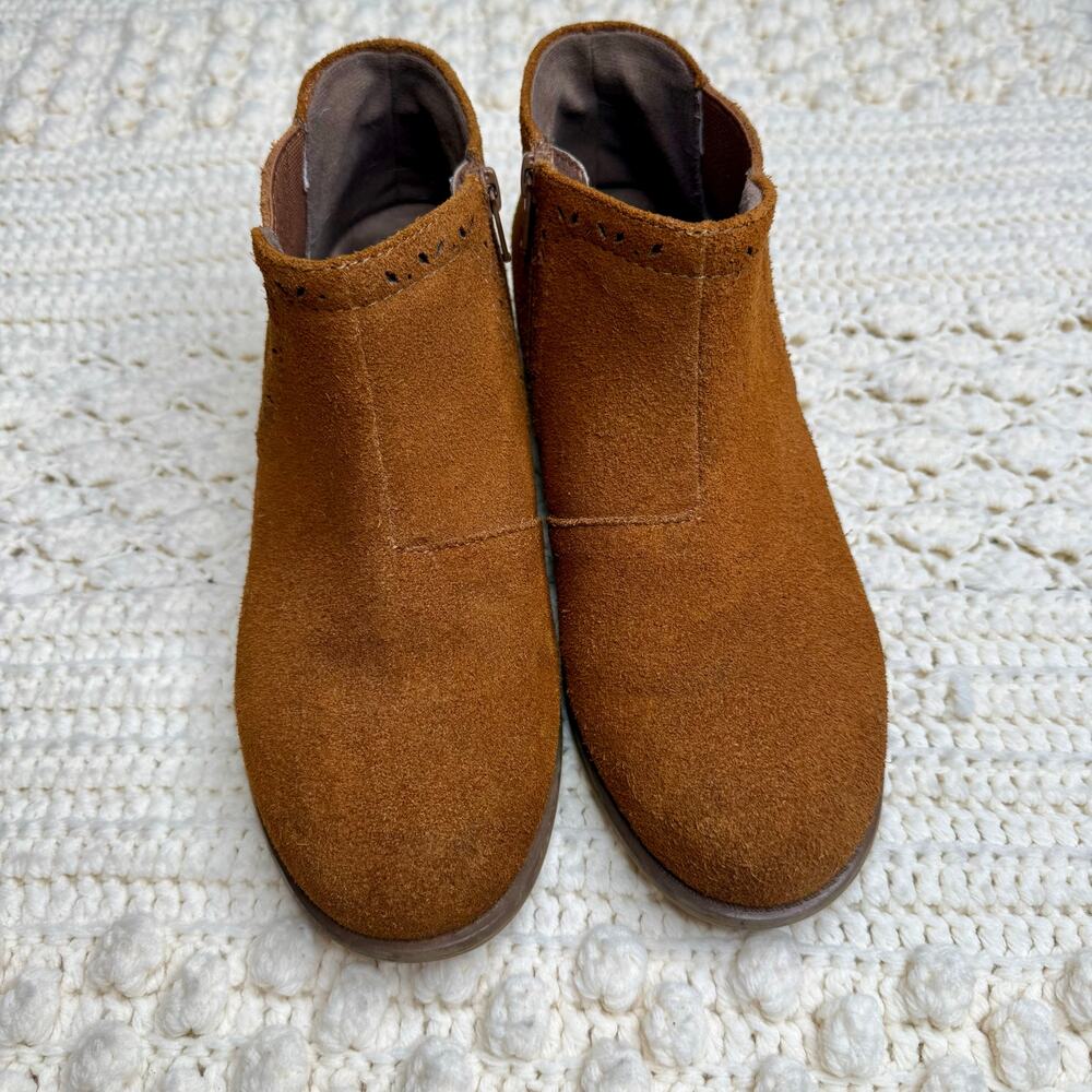 EARTH Women's 9 Buxton Suede Leather Ankle Boot Shoe Cognac Brown - Picture 13 of 13